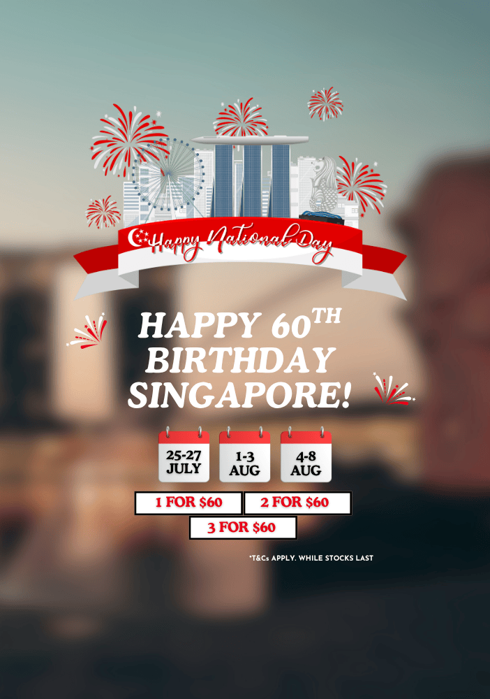 Celebrate Singapore National Day with wine deals – 1 bottle for $60, 2 for $60, or 3 for $60