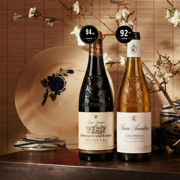 Pierre Amadieu Gigondas Domaine Grand Romane VV Rouge 2022 & Gigondas Romane Machotte Blanc 2024